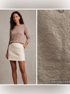 Arefeva Chic Lace Mini Skirt in Cream size L